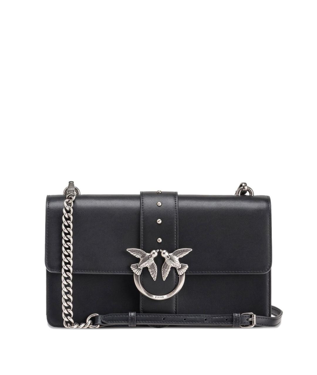 PINKO Черная кожаная сумка через плечо, фото 1