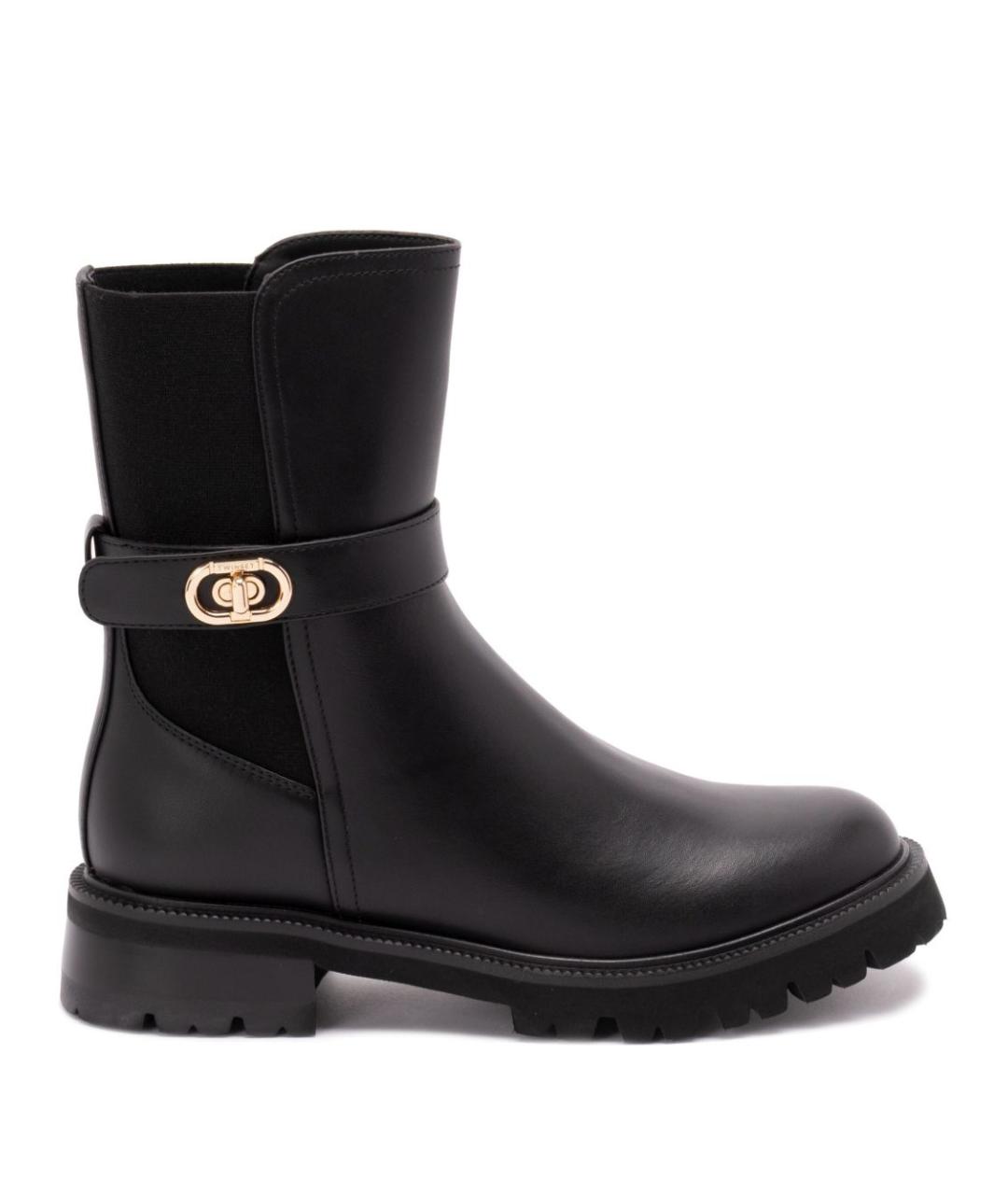 TWIN-SET Черные кожаные ботинки, фото 1