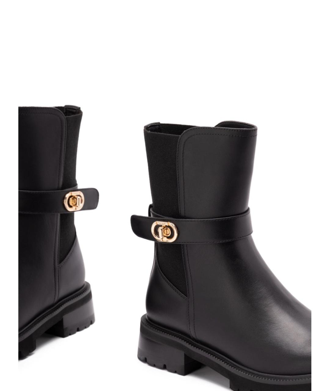 TWIN-SET Черные кожаные ботинки, фото 3