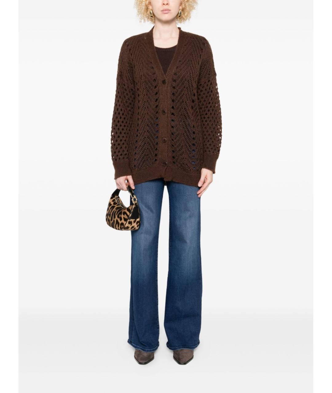 TWIN-SET Коричневый полиамидовый кардиган, фото 4