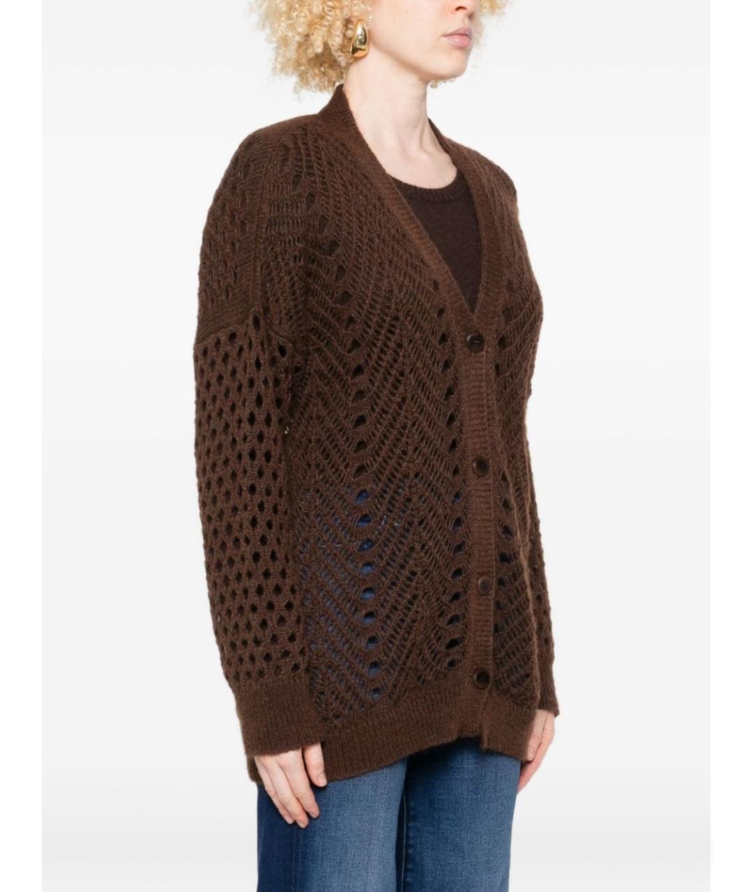 TWIN-SET Коричневый полиамидовый кардиган, фото 2