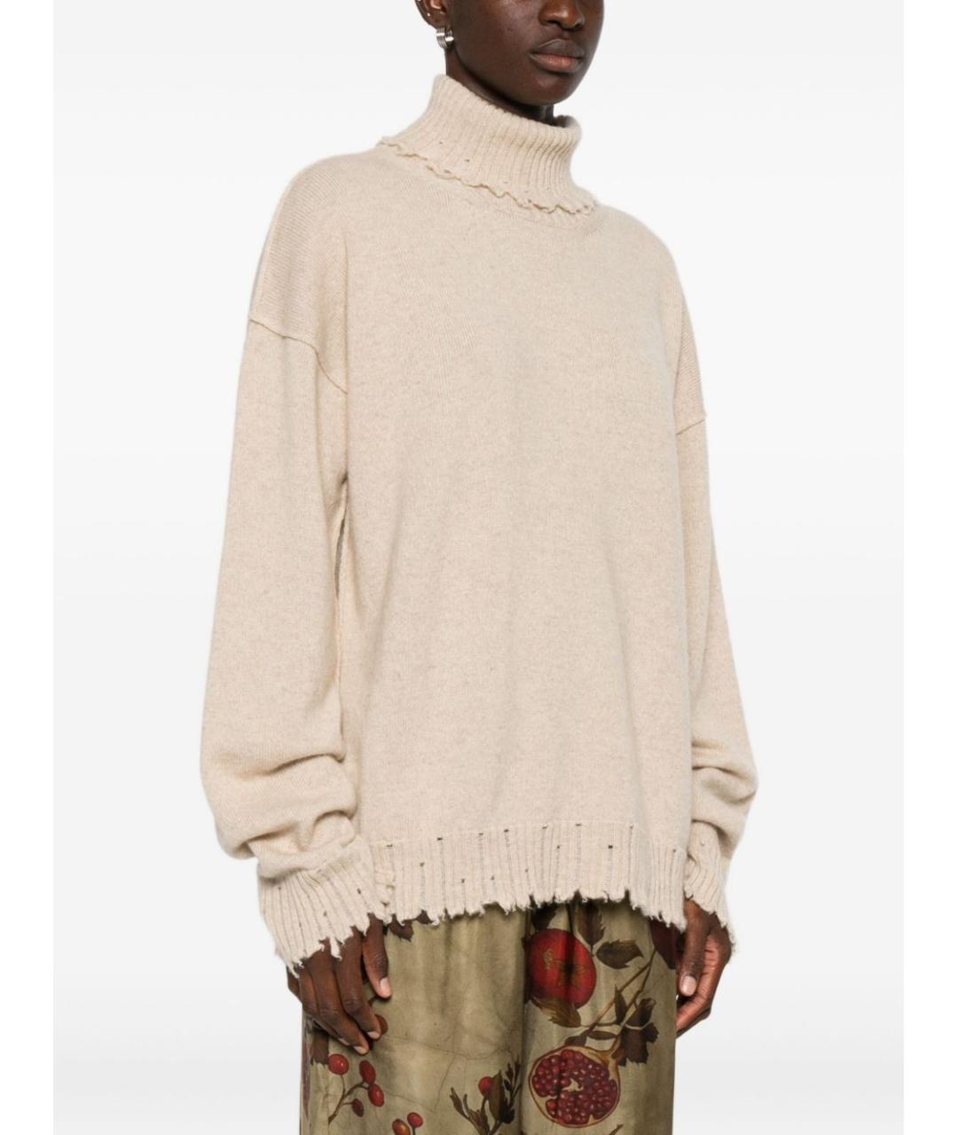 UMA WANG Бежевый кашемировый джемпер / свитер, фото 4