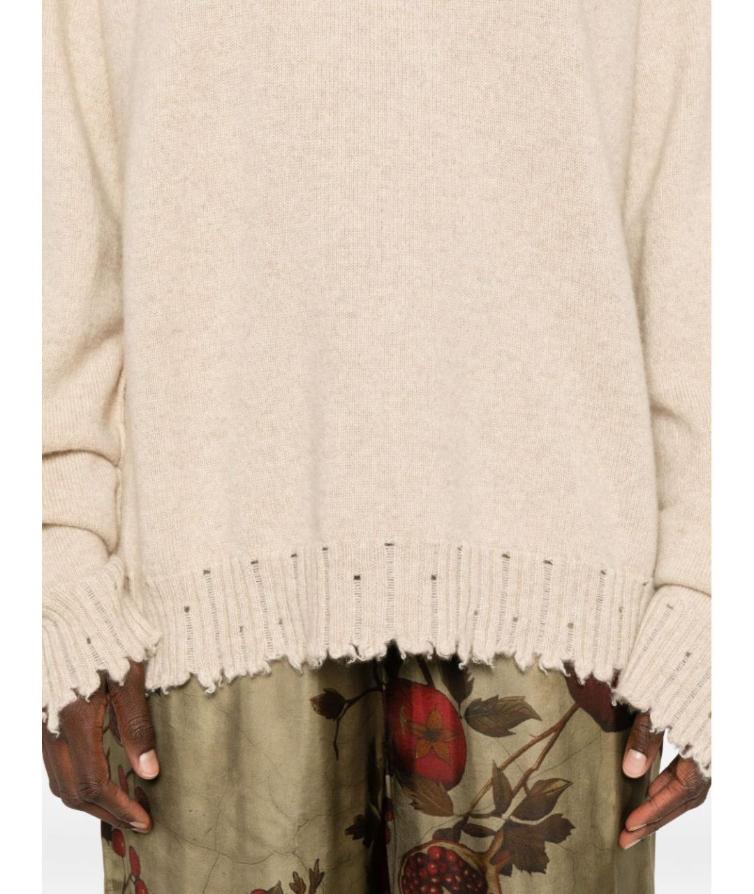 UMA WANG Бежевый кашемировый джемпер / свитер, фото 3