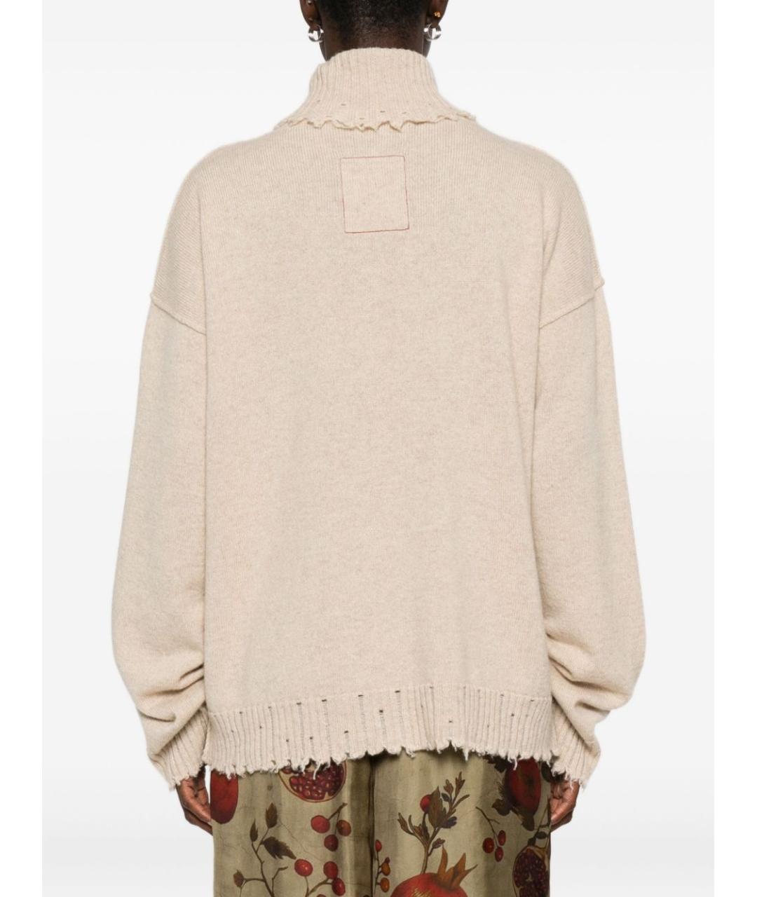 UMA WANG Бежевый кашемировый джемпер / свитер, фото 5