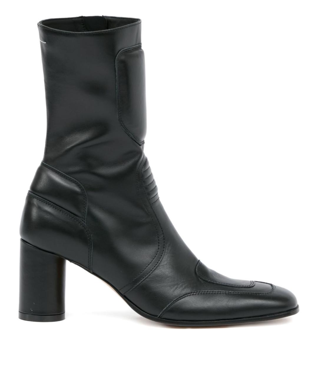 MM6 MAISON MARGIELA Черные кожаные ботильоны, фото 1