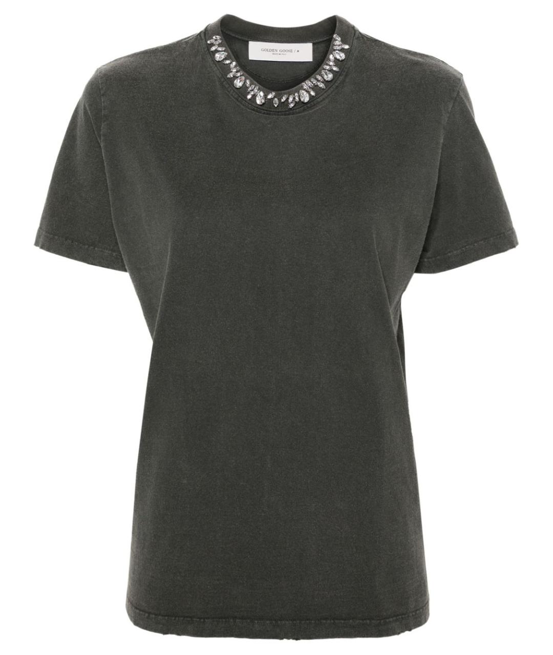 GOLDEN GOOSE DELUXE BRAND Серая хлопковая футболка, фото 1