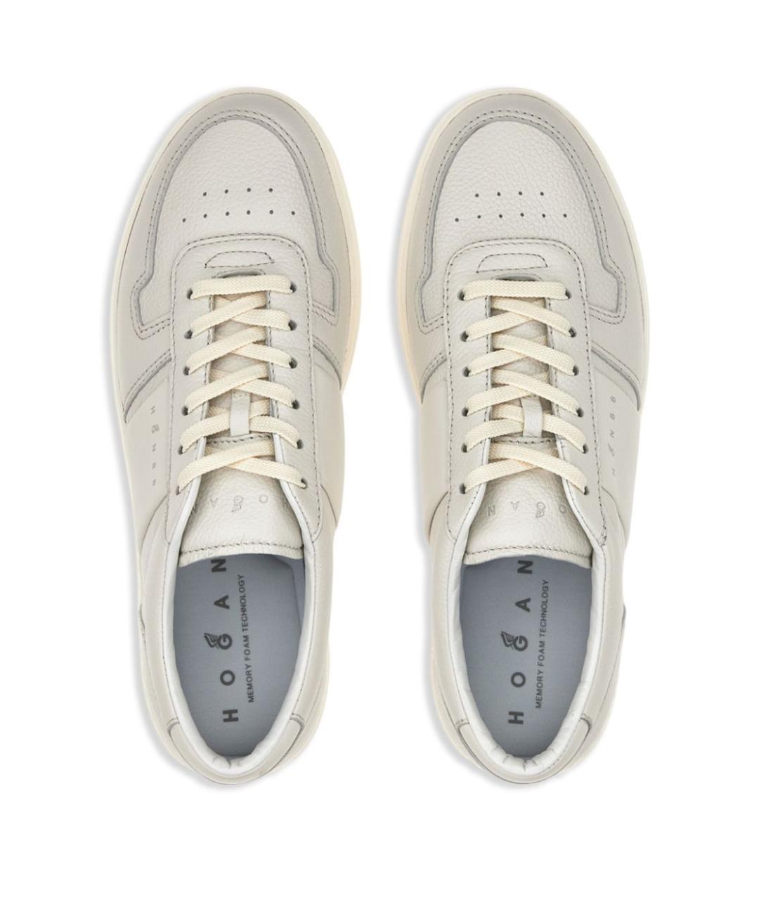 HOGAN Бежевые кожаные низкие кроссовки / кеды, фото 5