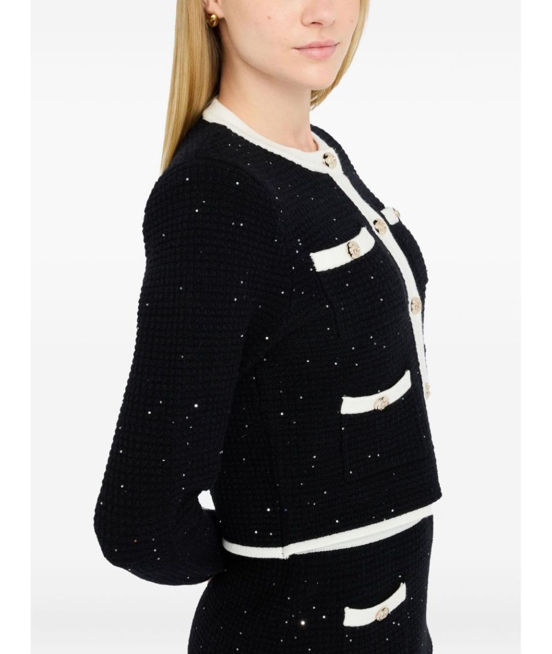 LIU JO Черный твидовый кардиган, фото 4