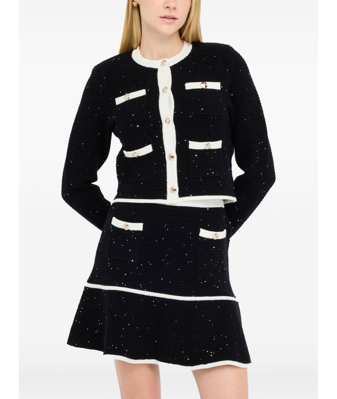 LIU JO Черный твидовый кардиган, фото 3