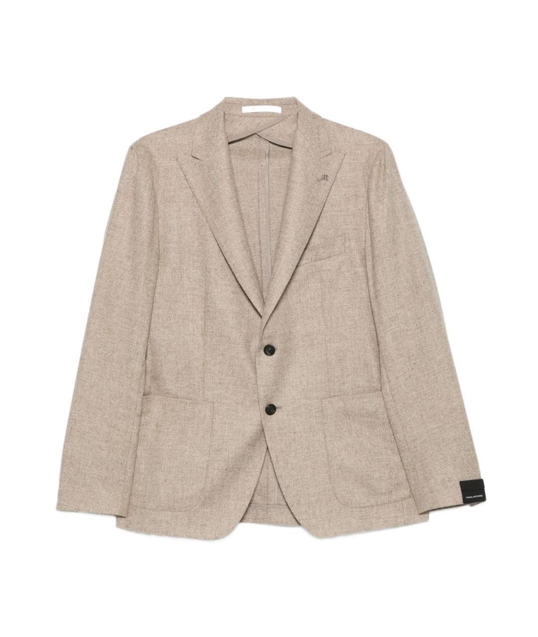 TAGLIATORE Бежевый шерстяной пиджак, фото 1