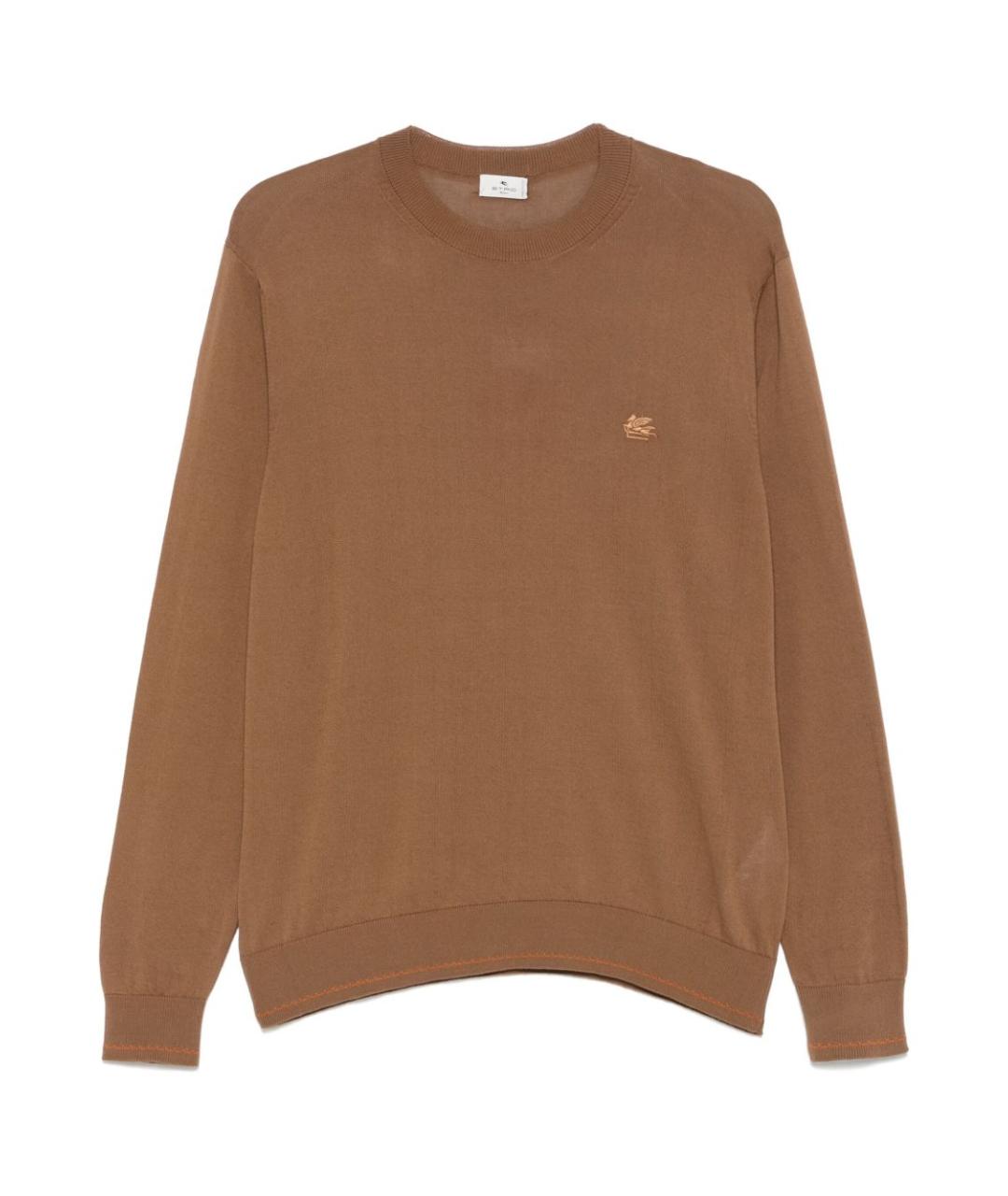 ETRO Коричневый хлопковый джемпер / свитер, фото 1