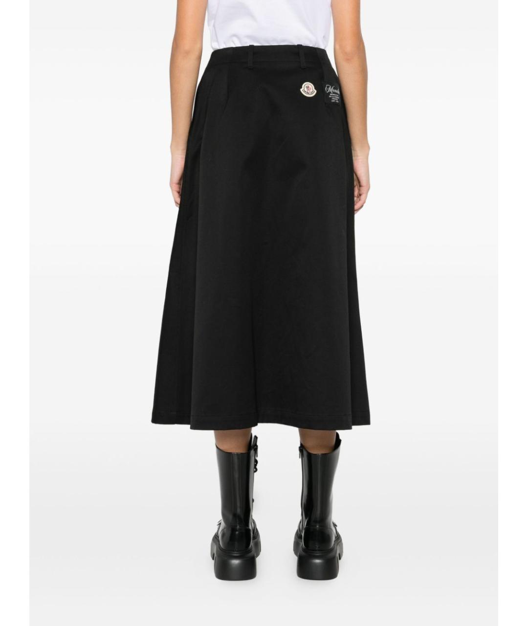 MONCLER Черная хлопковая юбка миди, фото 5