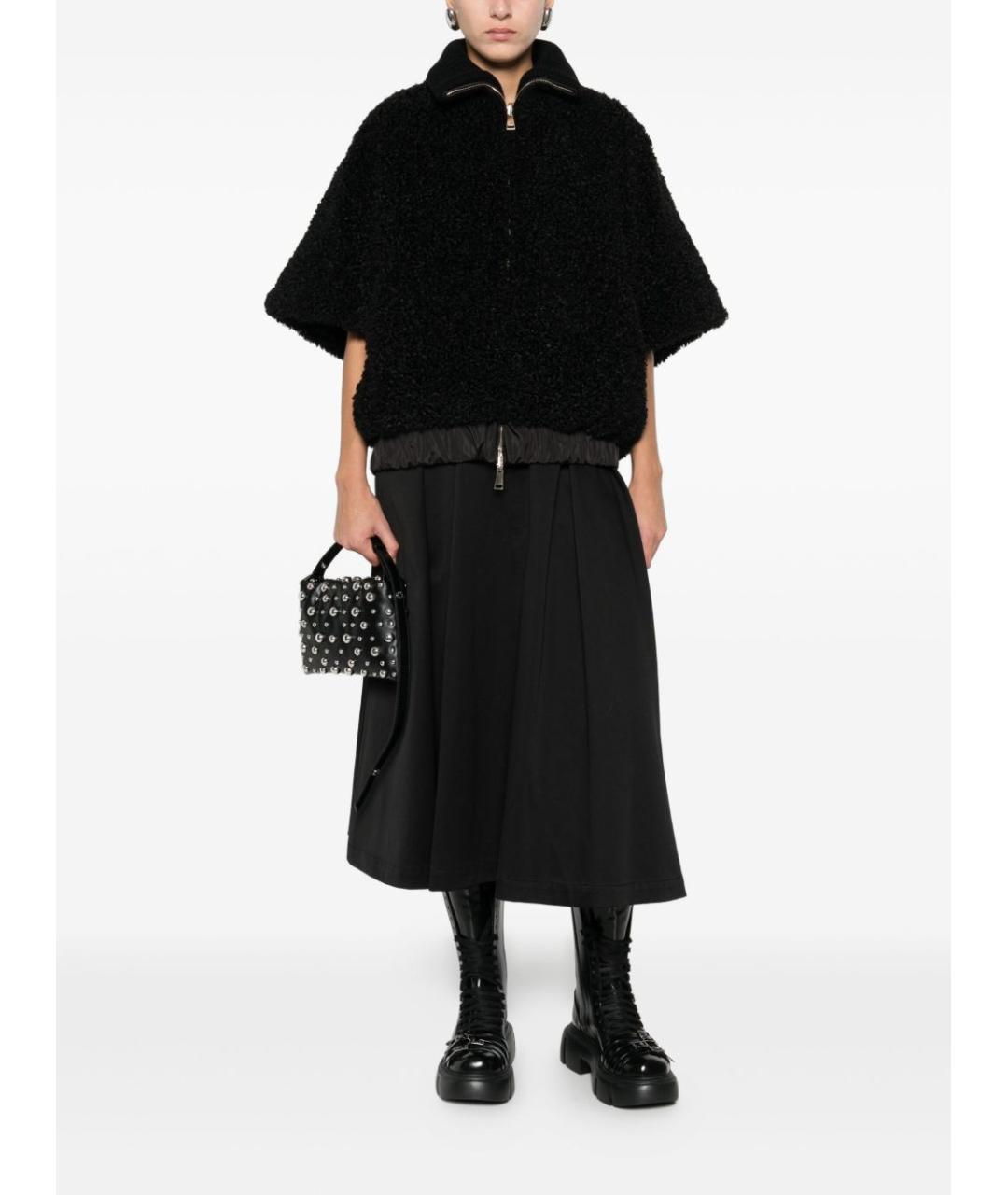 MONCLER Черная хлопковая юбка миди, фото 3