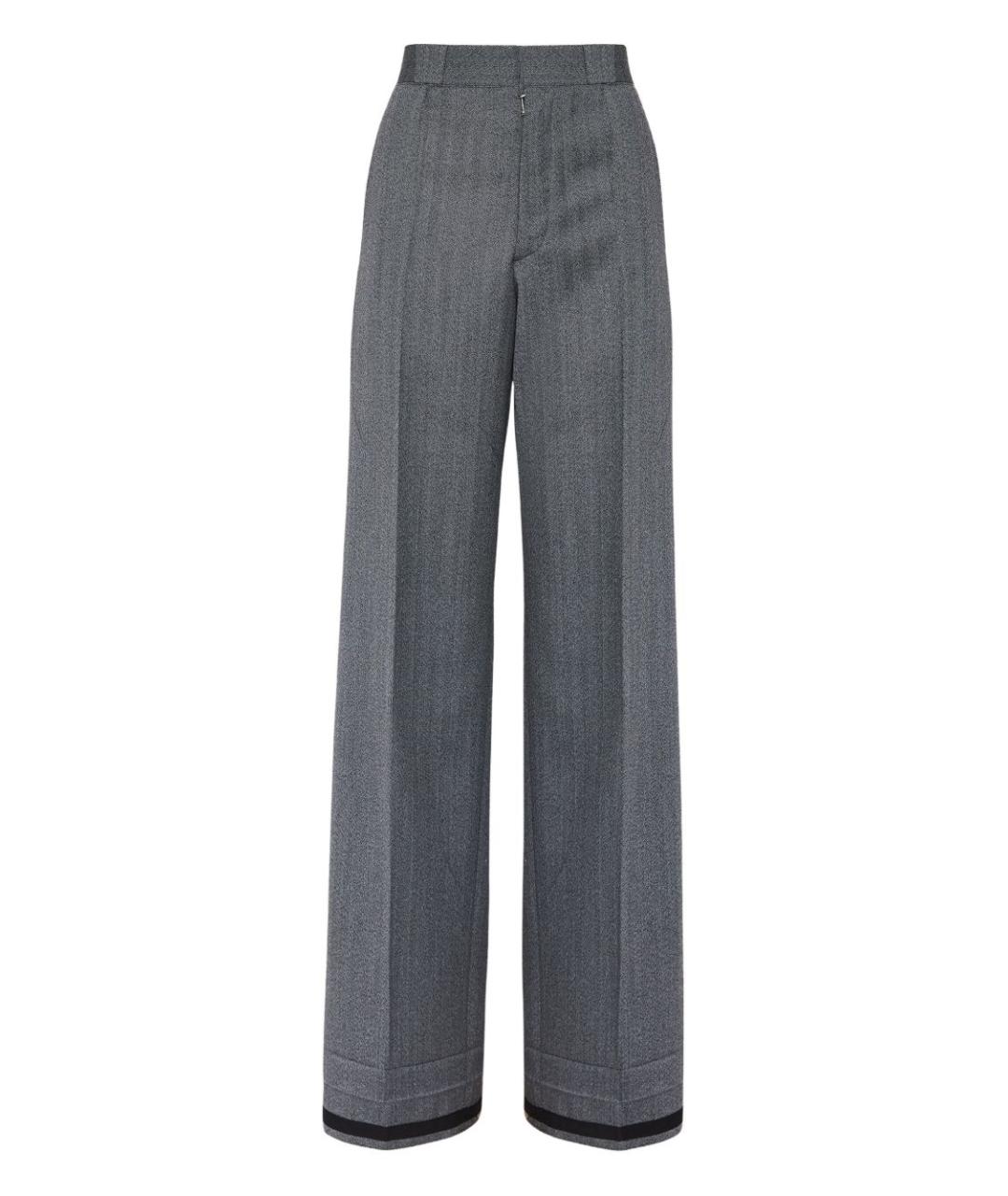 MAISON MARGIELA Серые полиэстеровые прямые брюки, фото 1