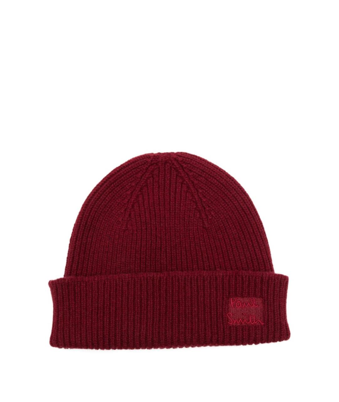 PAUL SMITH Бордовая шерстяная шапка, фото 1