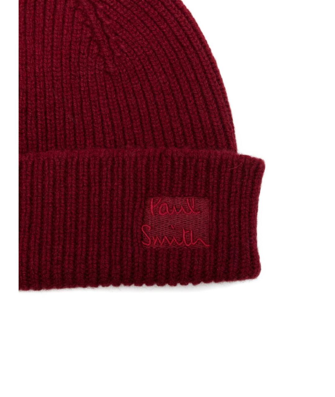 PAUL SMITH Бордовая шерстяная шапка, фото 3