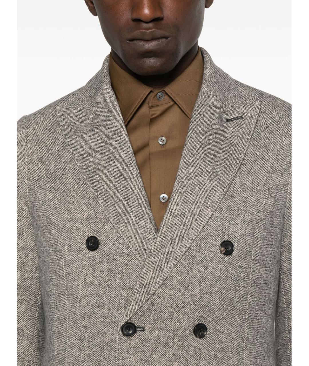 CIRCOLO 1901 Серый шерстяной пиджак, фото 4