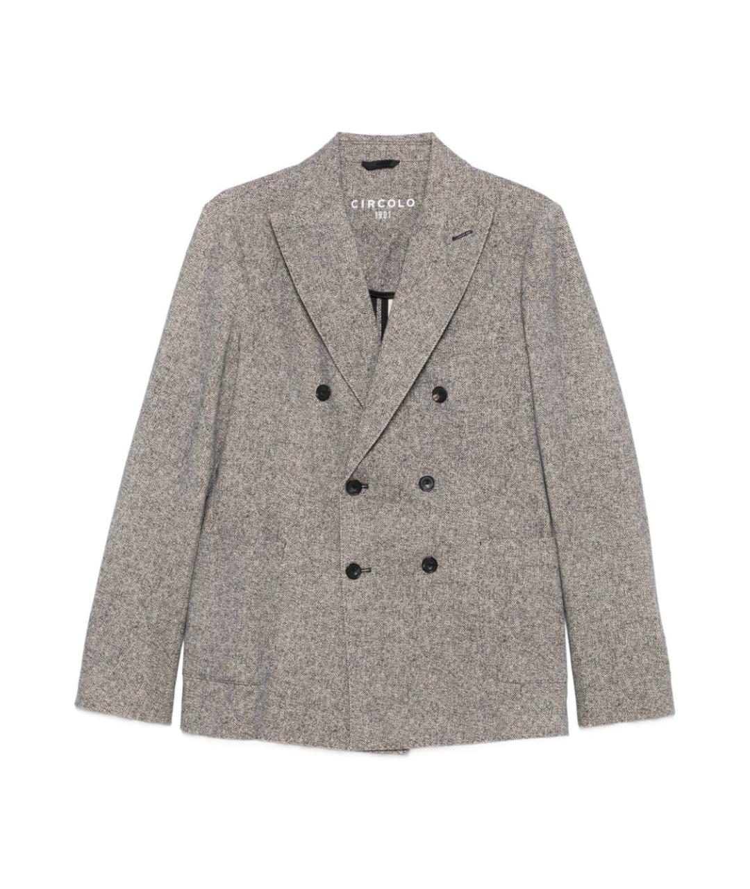 CIRCOLO 1901 Серый шерстяной пиджак, фото 1