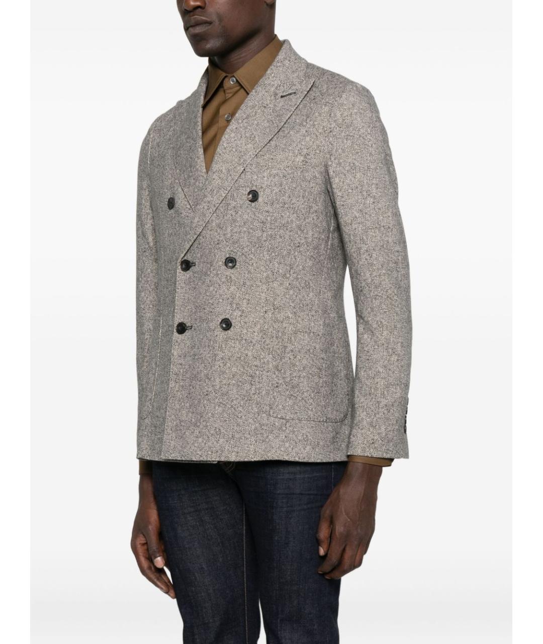 CIRCOLO 1901 Серый шерстяной пиджак, фото 2