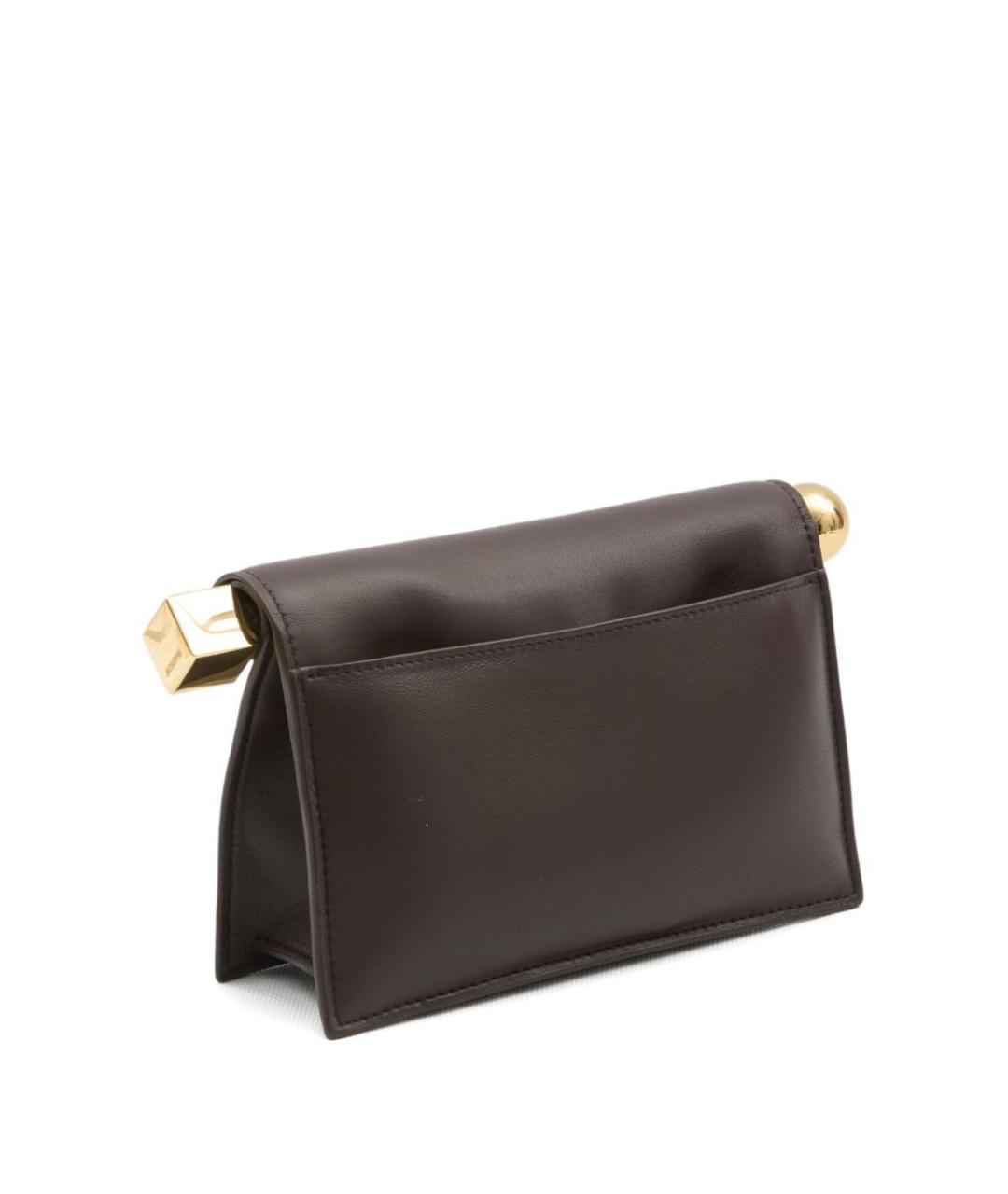 JACQUEMUS Коричневая кожаная сумка через плечо, фото 4