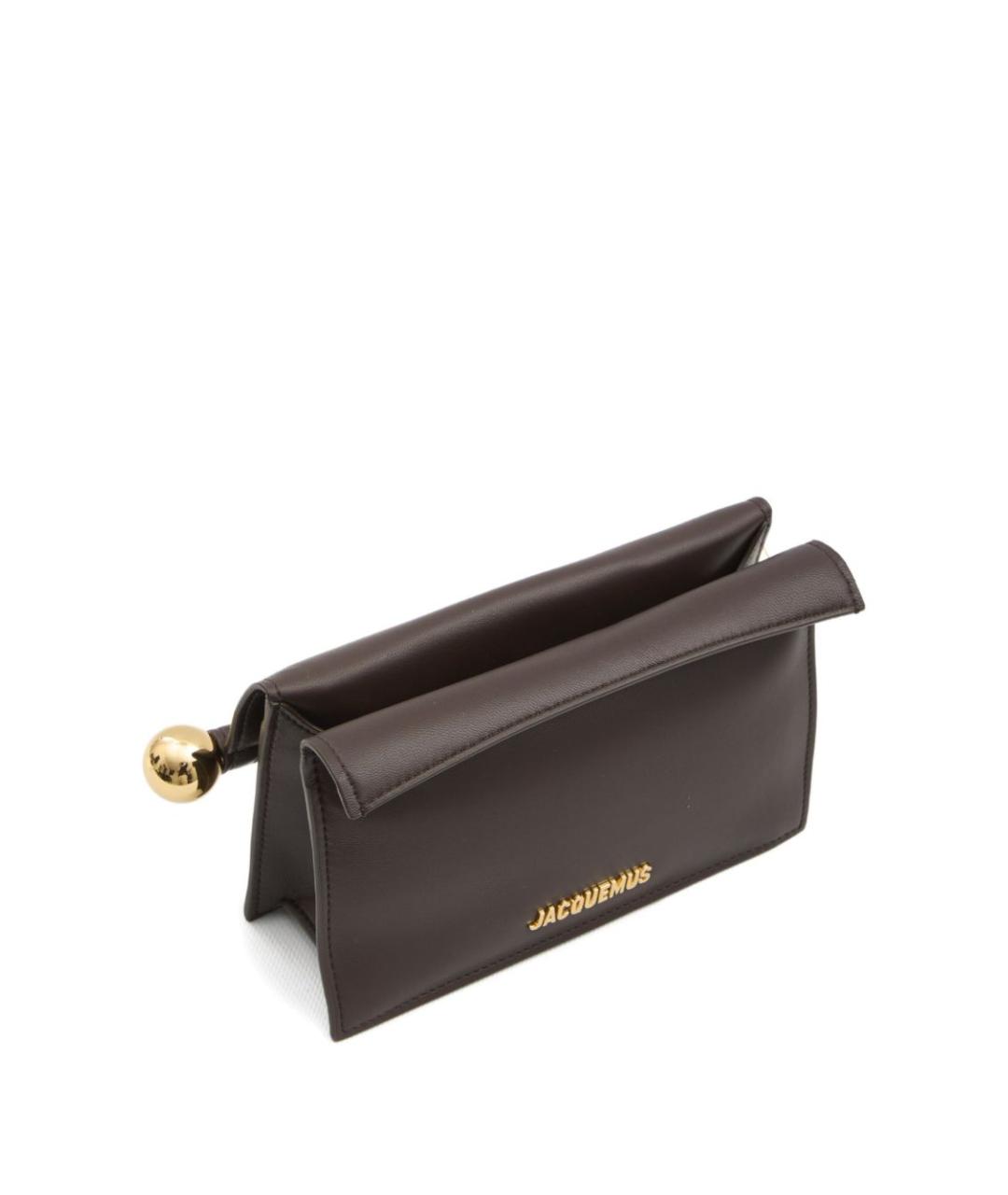 JACQUEMUS Коричневая кожаная сумка через плечо, фото 5