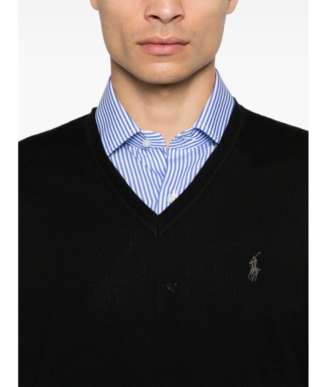 POLO RALPH LAUREN Черный шерстяной джемпер / свитер, фото 5