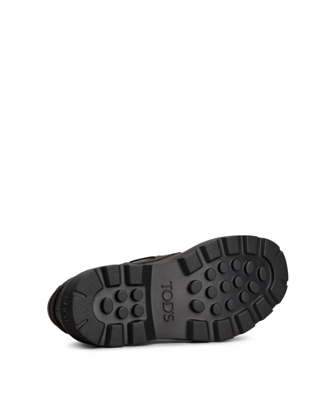 TOD'S Коричневые кожаные низкие ботинки, фото 4