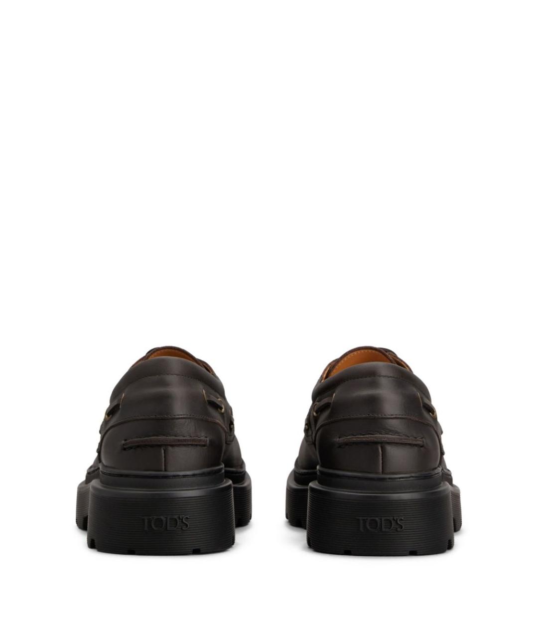 TOD'S Коричневые кожаные низкие ботинки, фото 2