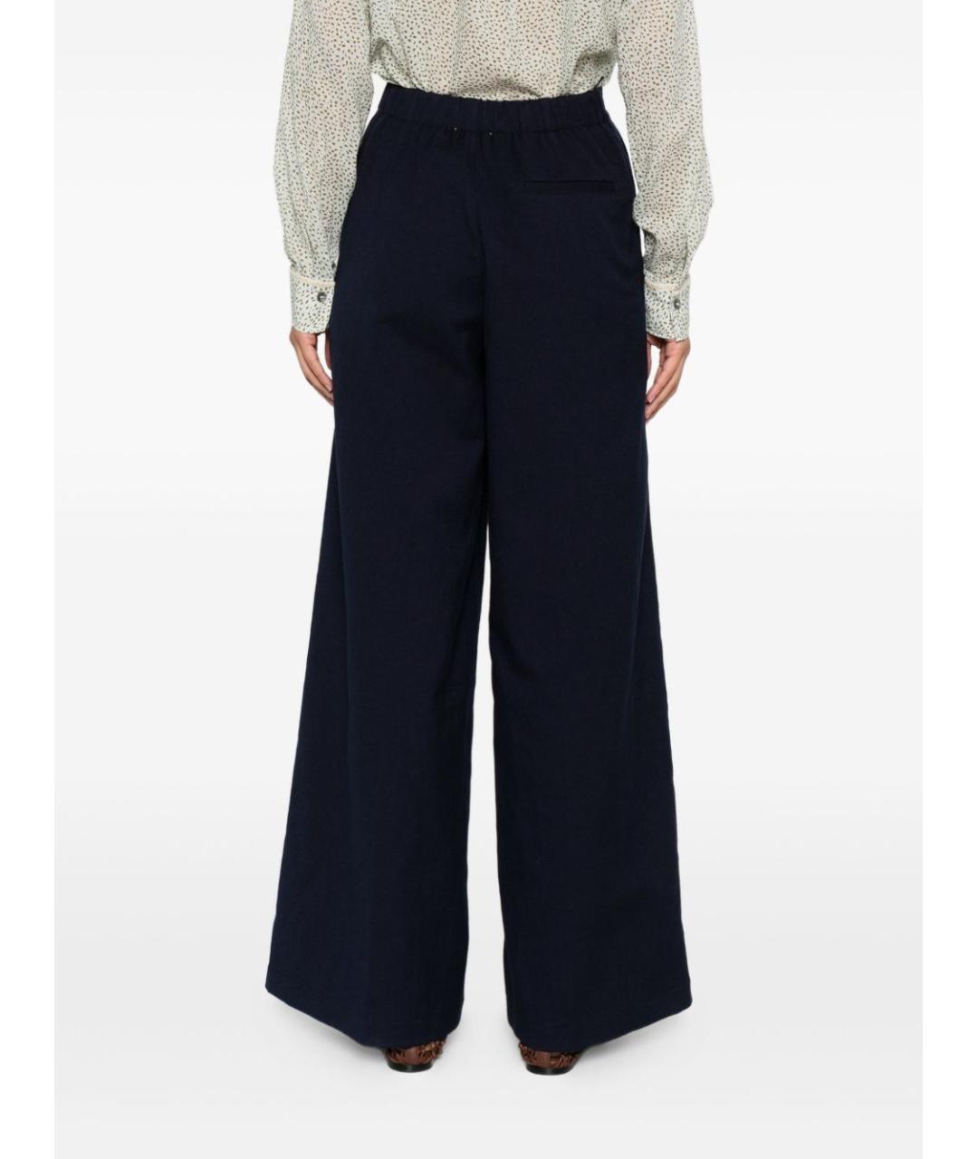 FORTE FORTE Темно-синие хлопковые брюки широкие, фото 5