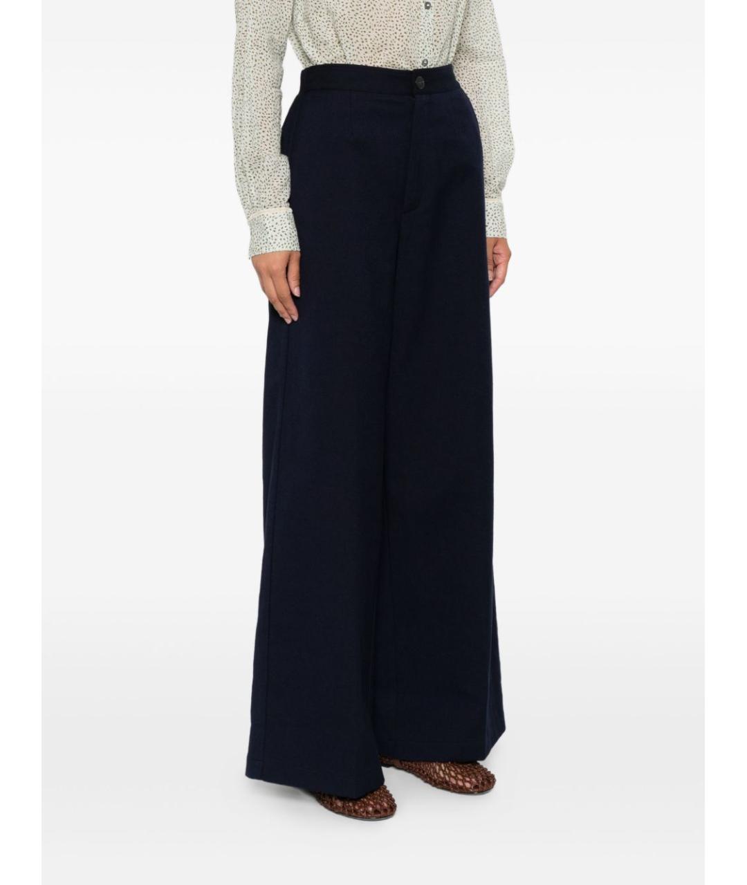 FORTE FORTE Темно-синие хлопковые брюки широкие, фото 3