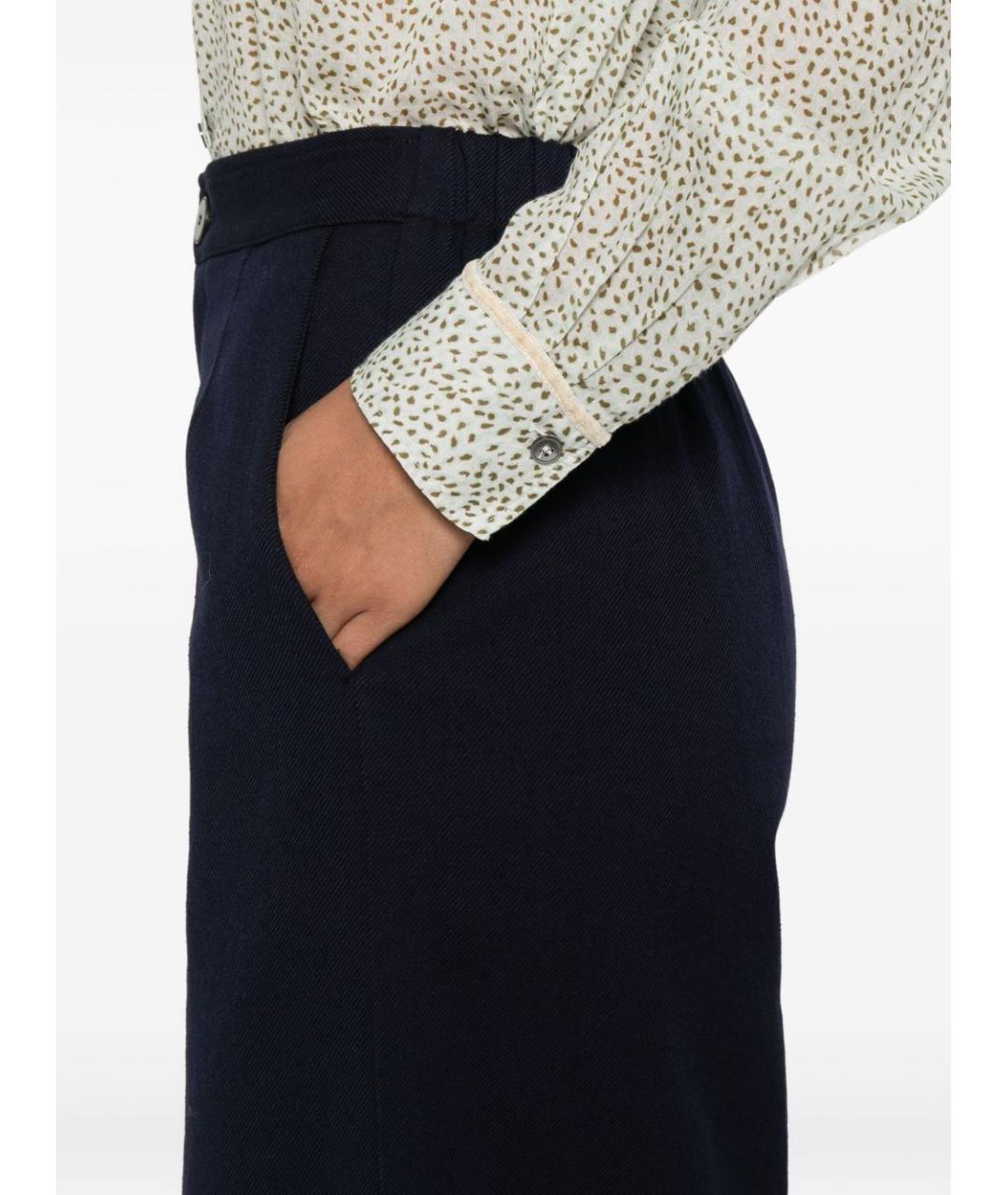 FORTE FORTE Темно-синие хлопковые брюки широкие, фото 4