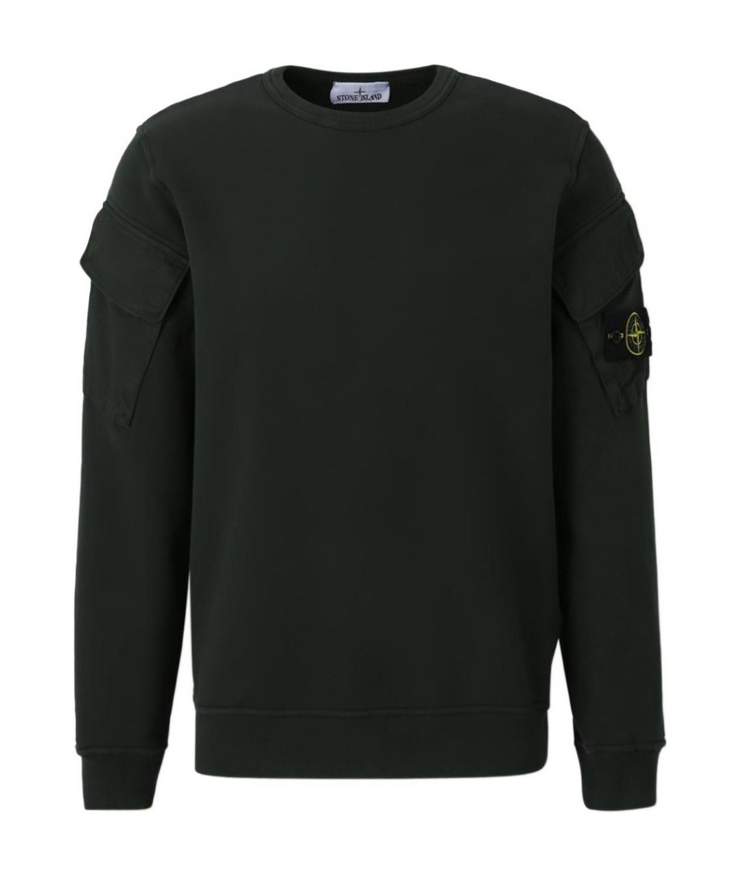 STONE ISLAND Зеленый хлопковый джемпер / свитер, фото 1