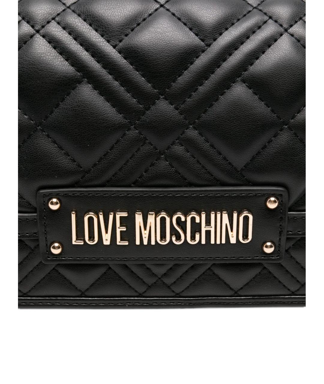 LOVE MOSCHINO Черная сумка через плечо из искусственной кожи, фото 4