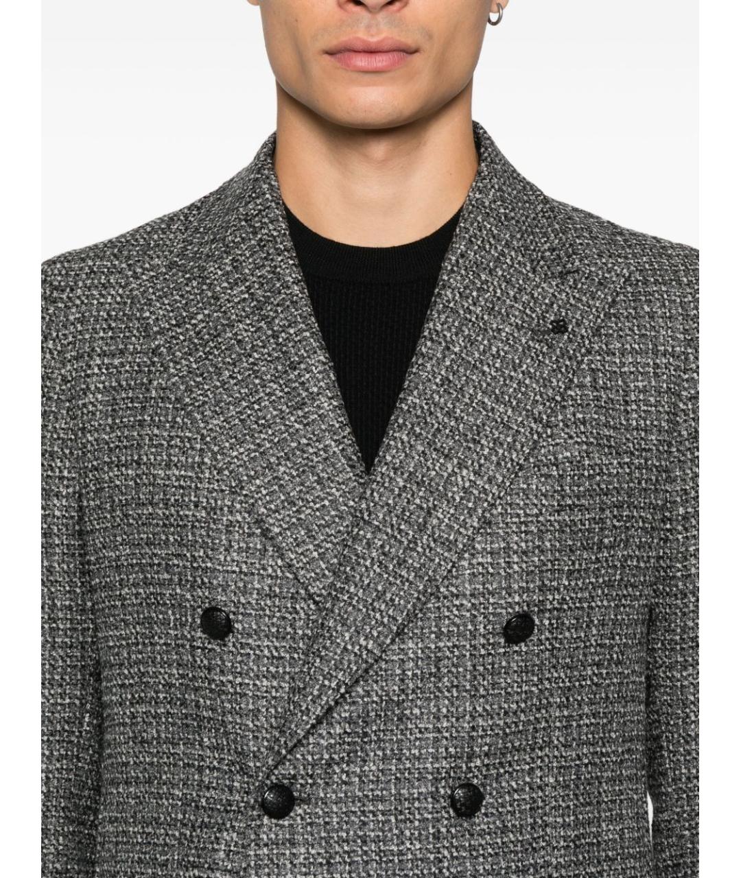 TAGLIATORE Серый шерстяной пиджак, фото 2