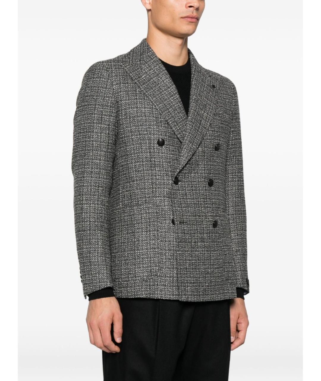 TAGLIATORE Серый шерстяной пиджак, фото 3