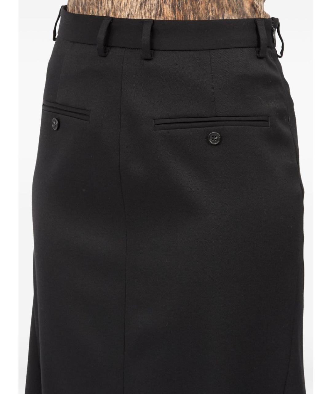 MM6 MAISON MARGIELA Черная полиамидовая юбка миди, фото 3
