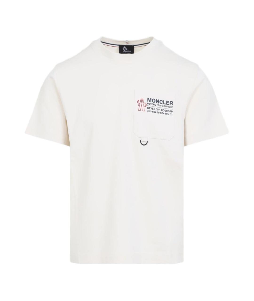 MONCLER GRENOBLE Белая хлопковая футболка, фото 1