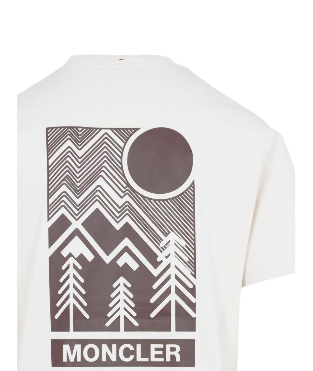 MONCLER GRENOBLE Белая хлопковая футболка, фото 2