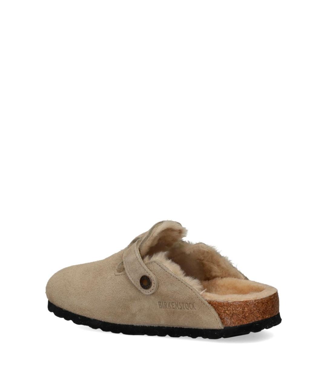 BIRKENSTOCK Бежевые кожаные сабо, фото 4