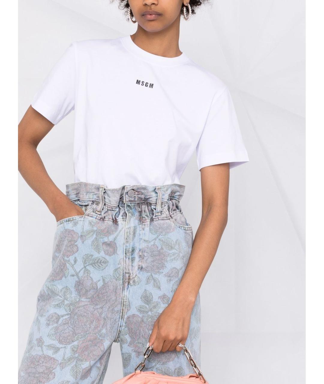 MSGM Белая хлопковая футболка, фото 6