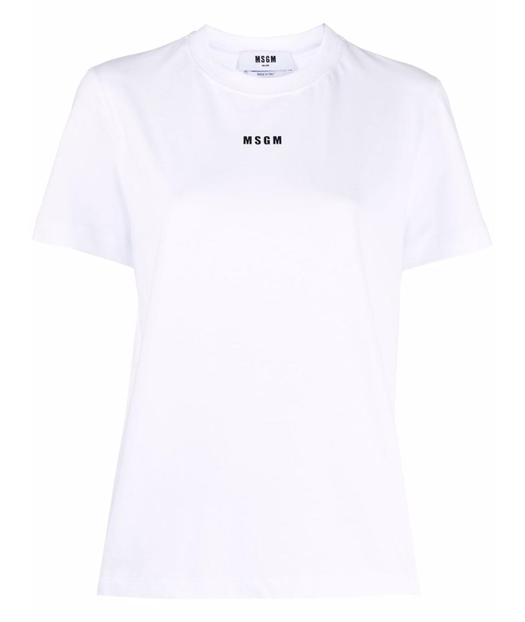 MSGM Белая хлопковая футболка, фото 1