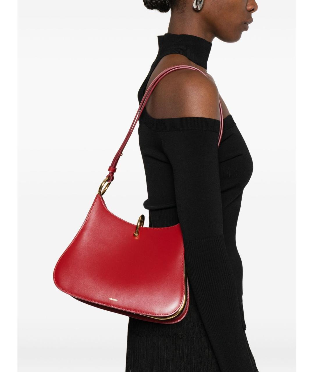 PACO RABANNE Красная кожаная сумка через плечо, фото 4