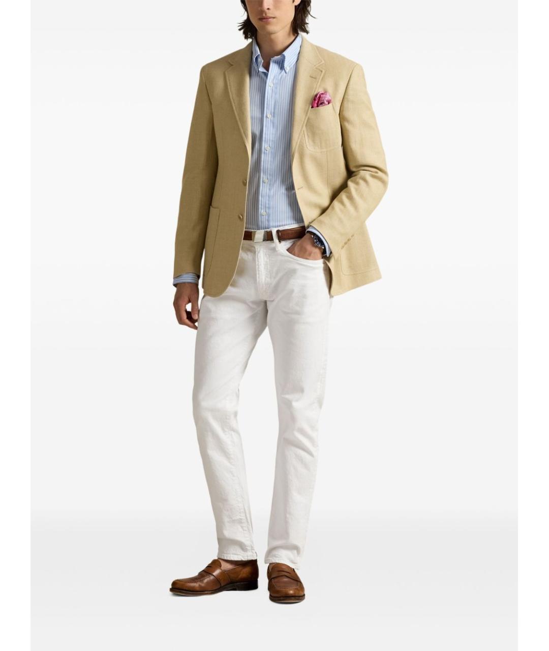 POLO RALPH LAUREN Голубая хлопковая классическая рубашка, фото 2