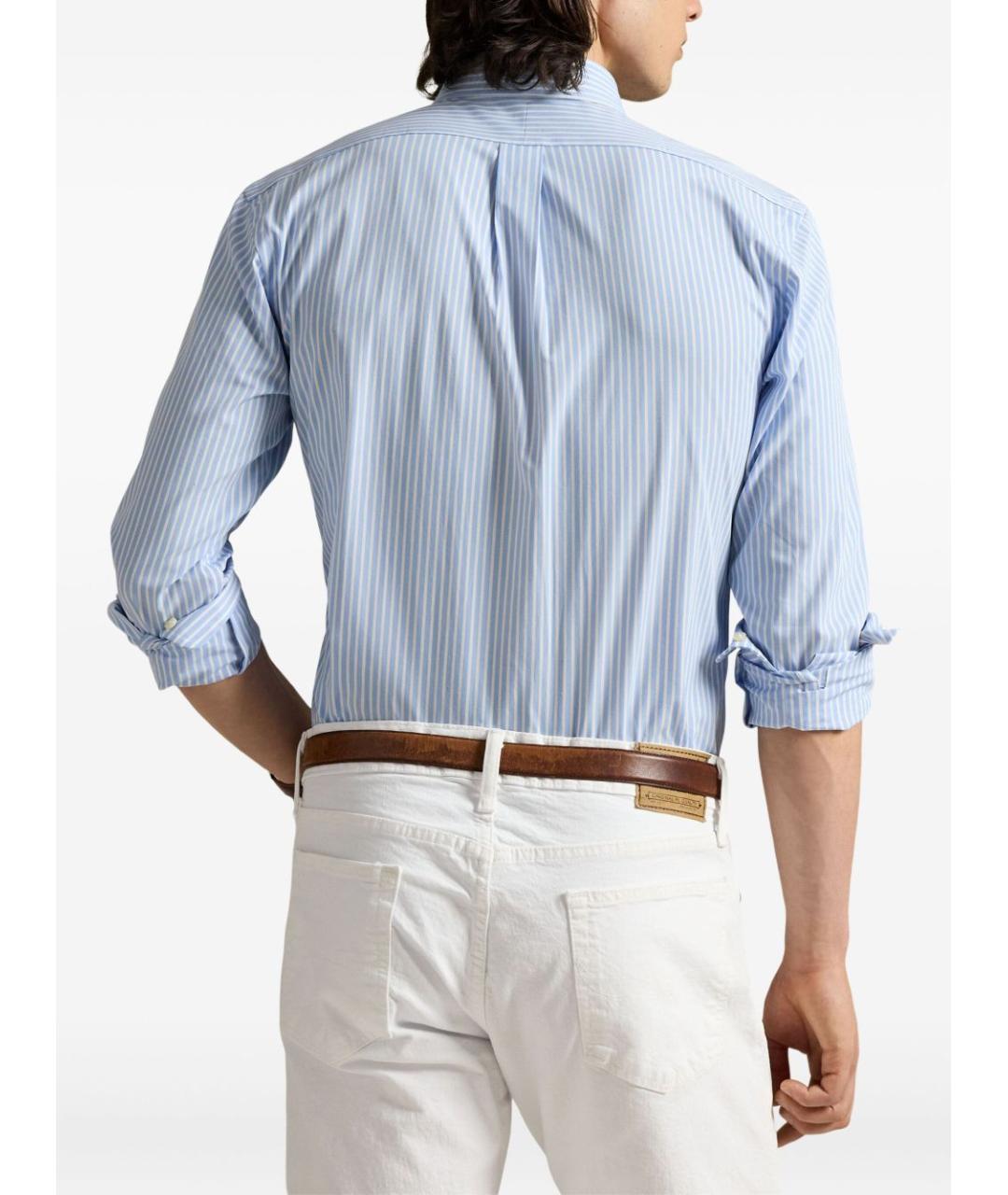 POLO RALPH LAUREN Голубая хлопковая классическая рубашка, фото 4