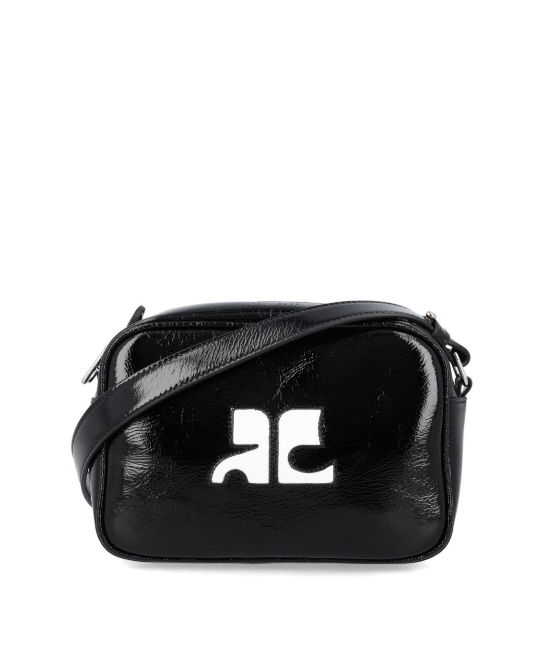 COURREGES Черная кожаная сумка через плечо, фото 1