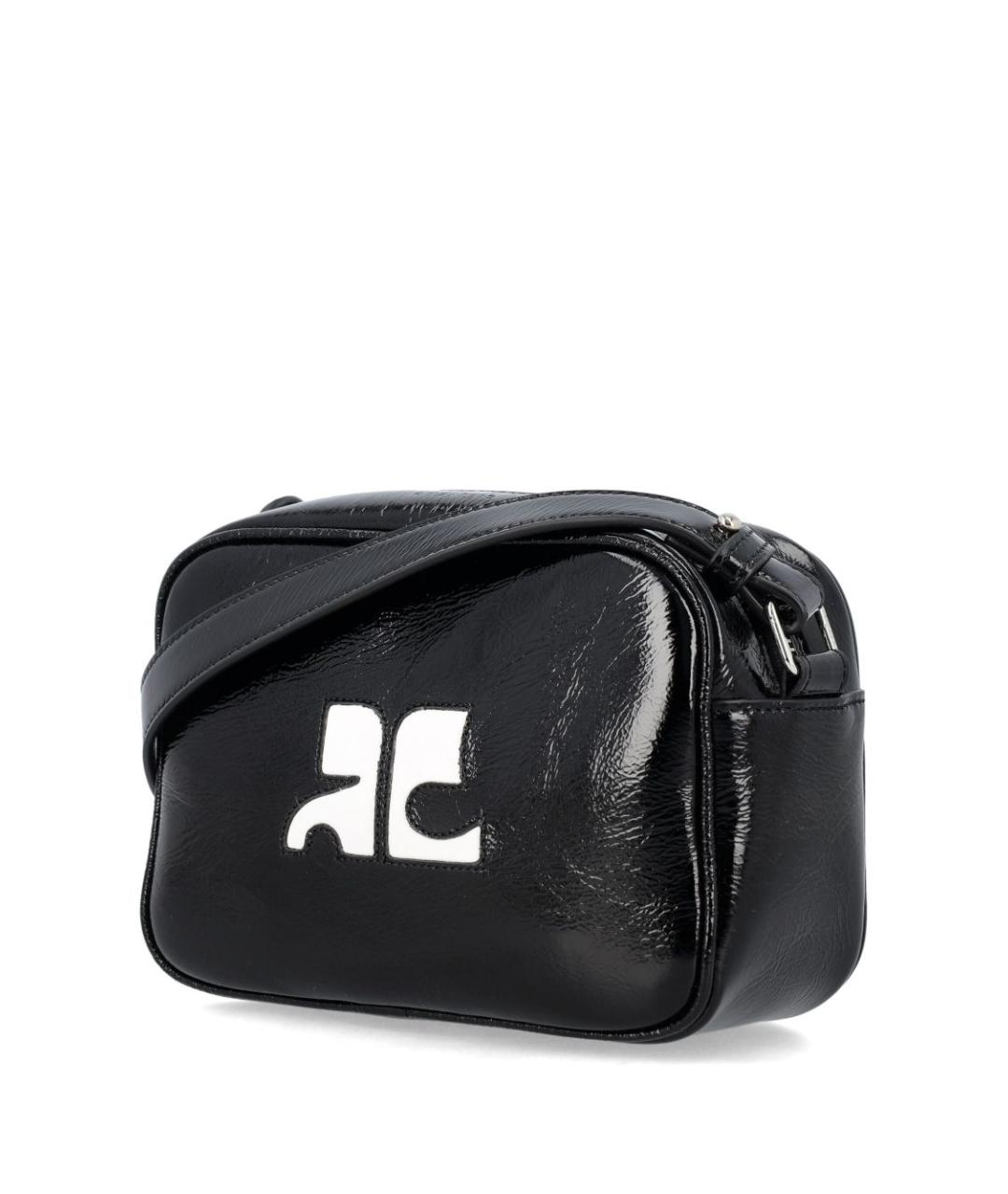 COURREGES Черная кожаная сумка через плечо, фото 4