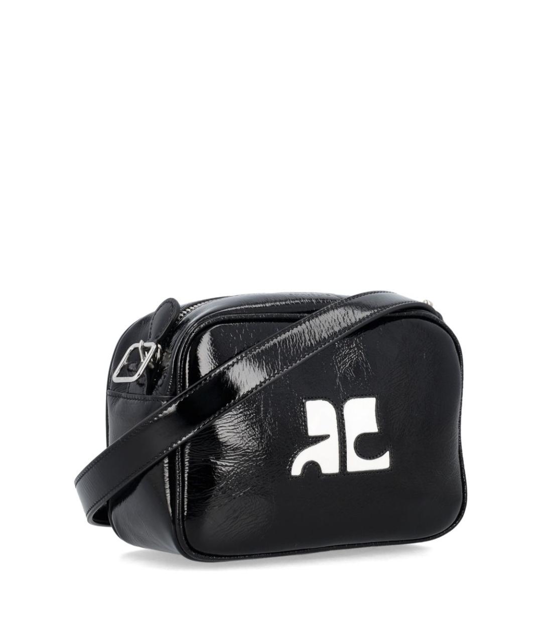 COURREGES Черная кожаная сумка через плечо, фото 3