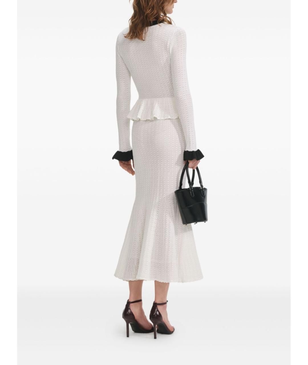 SELF-PORTRAIT Белое полиэстеровое повседневное платье, фото 3