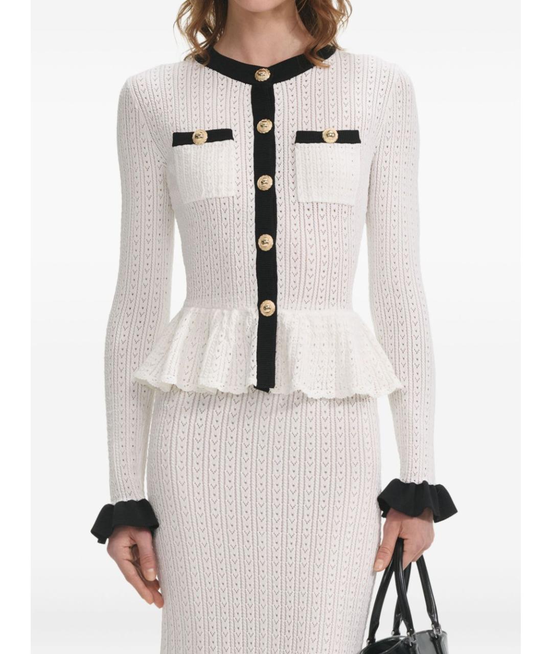 SELF-PORTRAIT Белое полиэстеровое повседневное платье, фото 4