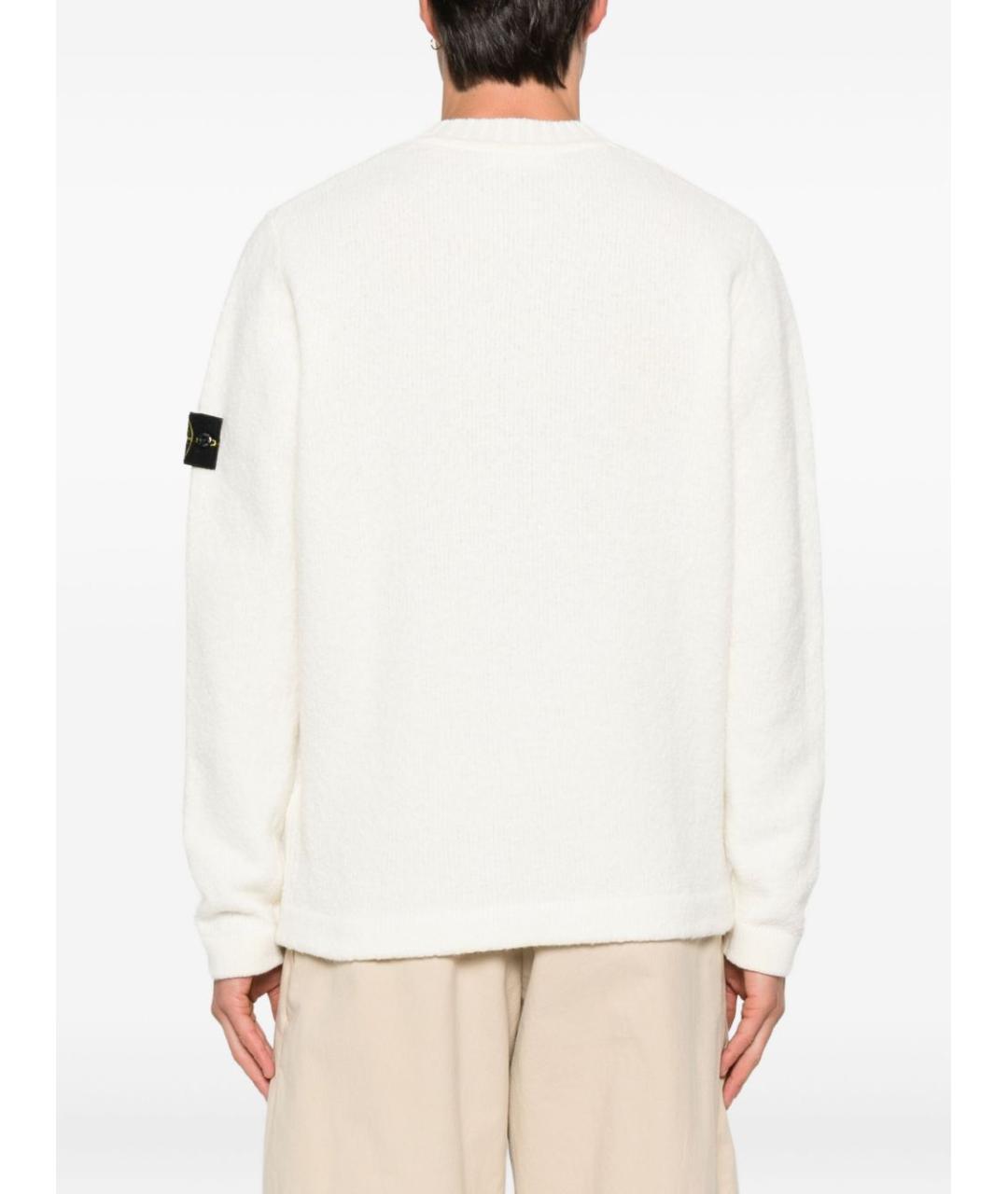 STONE ISLAND Бежевый шерстяной джемпер / свитер, фото 5